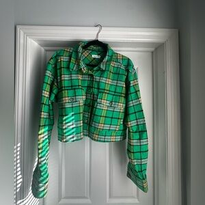 Good American green multi color cropped jacket